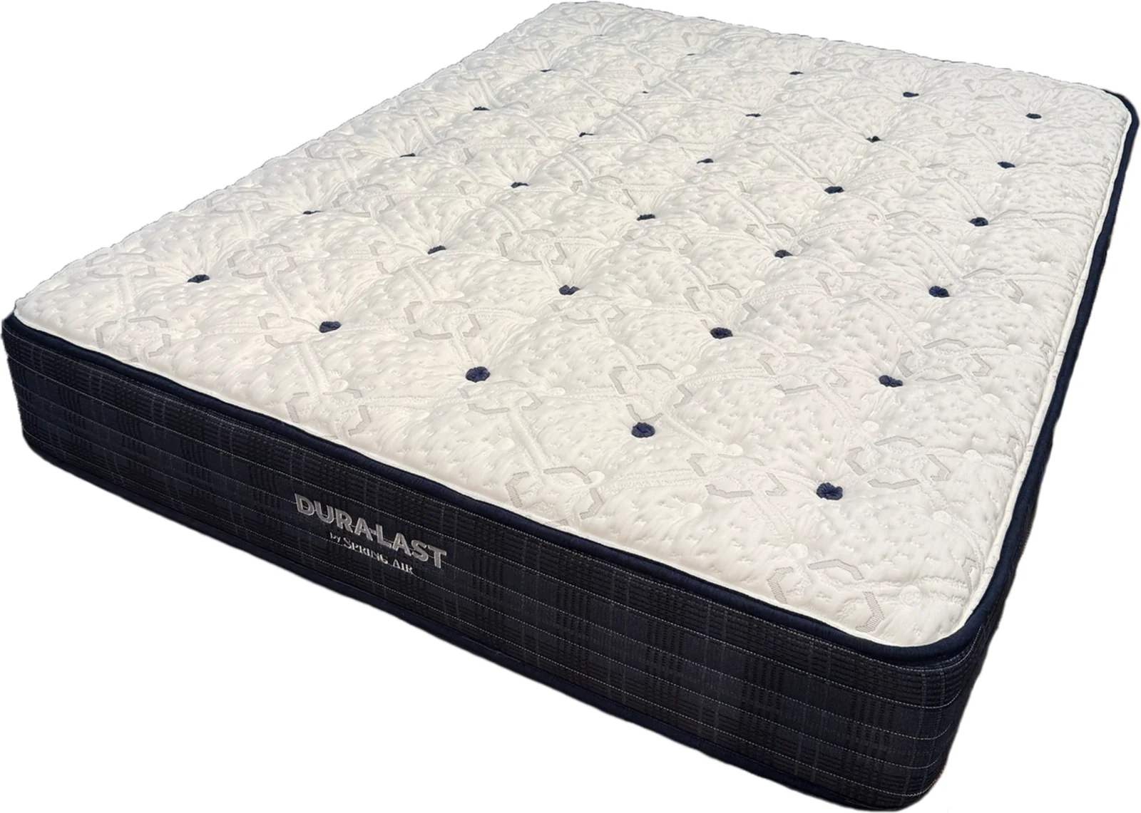 Dura-Last by Spring Air Extra Firm (Model 7663) mattress, three-quarter view on white background