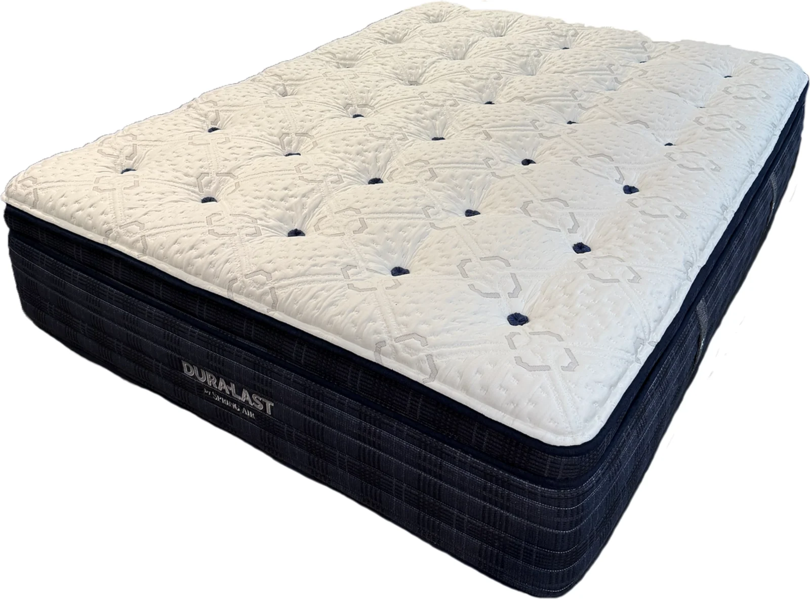 Dura-Last by Spring Air Plush Pillow Top (Model 7668) mattress, three-quarter view on white background